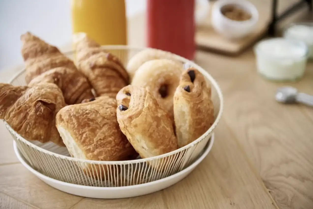 Fresh pastries and croissants at La Lys breakfast