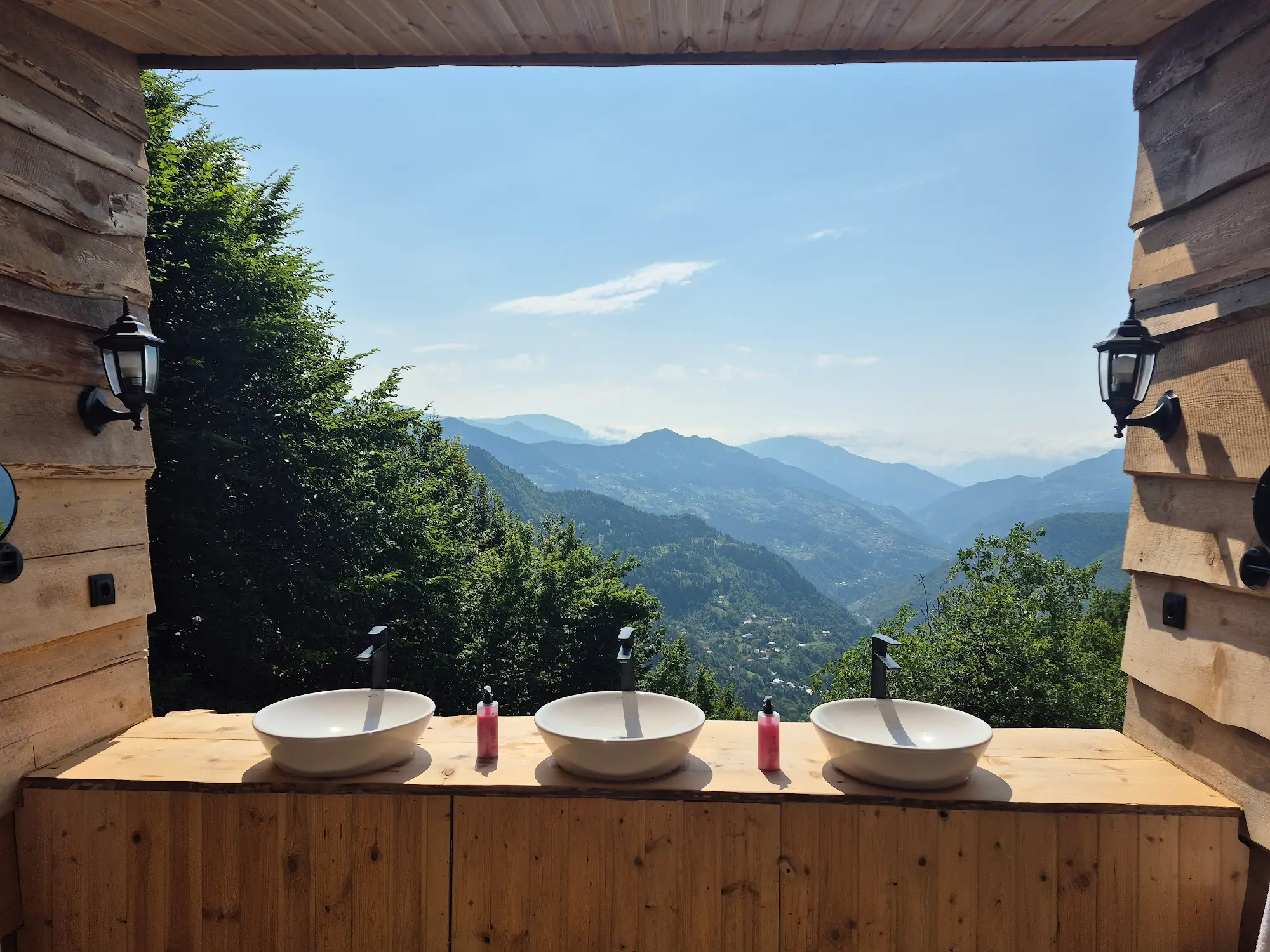 Smart glass shower views