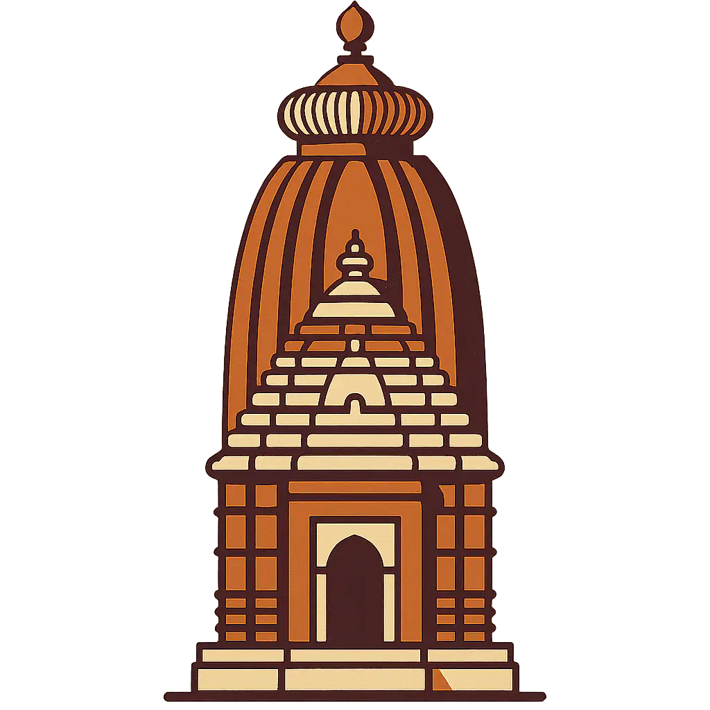 Artistic illustration of Akhandalamani Shiva Temple tower