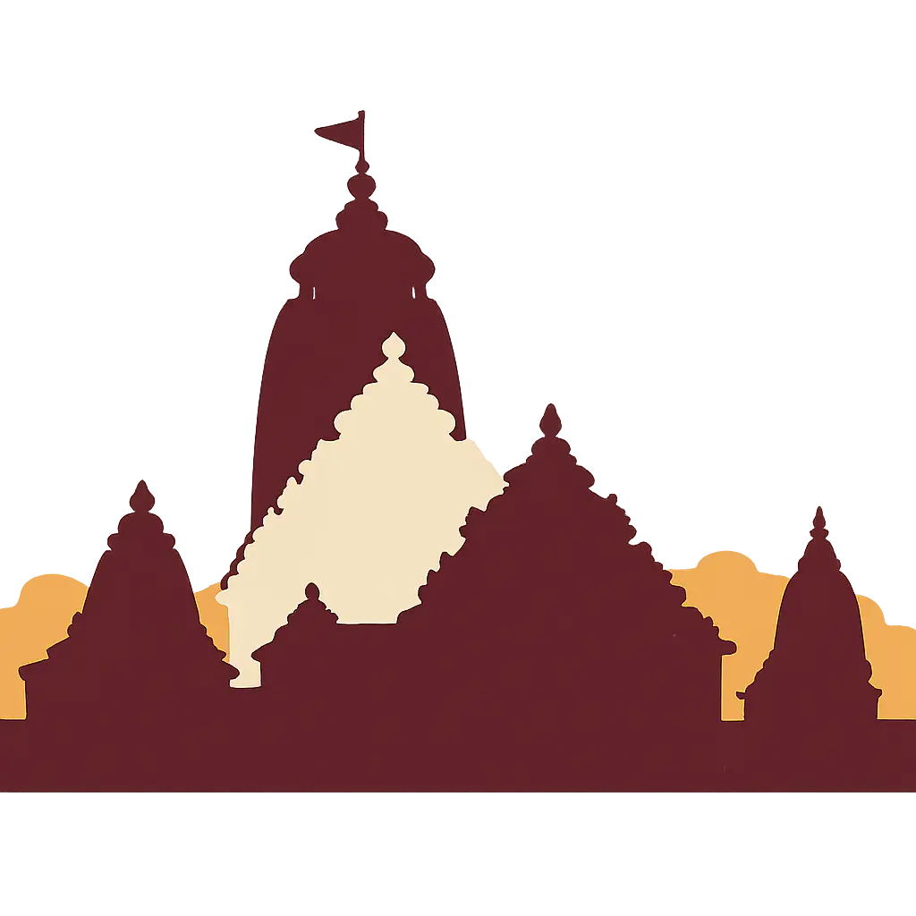 Artistic illustration of traditional Odisha temple complex