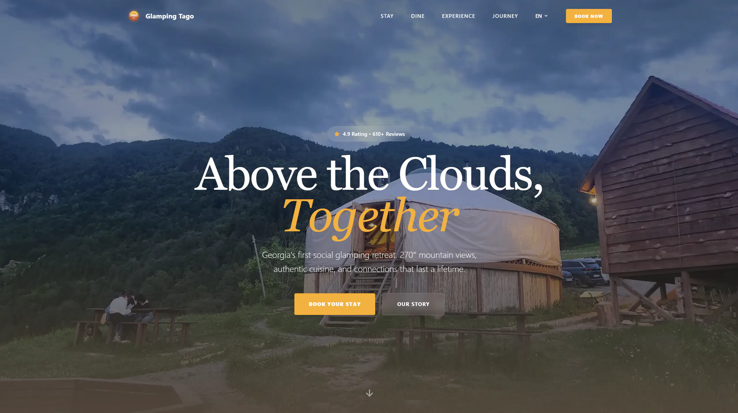 Glamping Tago website