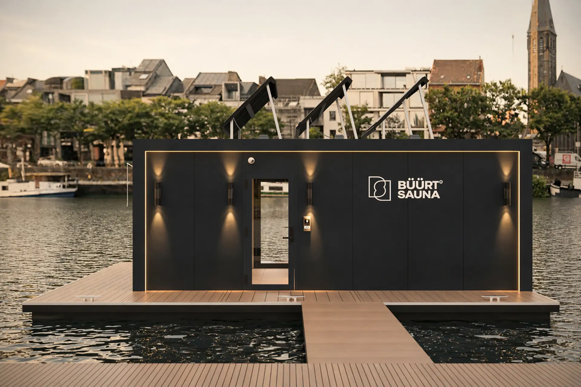 Büürt Sauna exterior on water