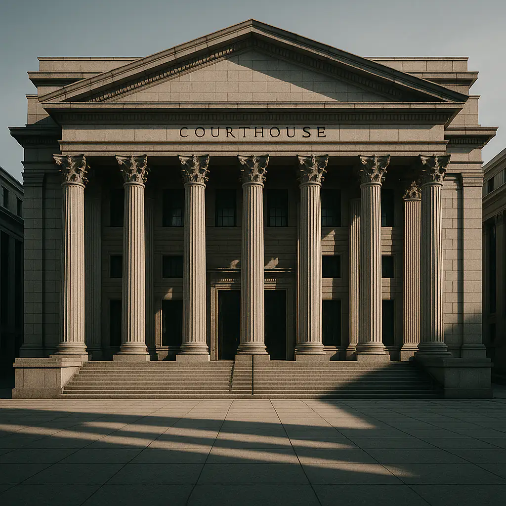 Legal architectural facade representing national presence